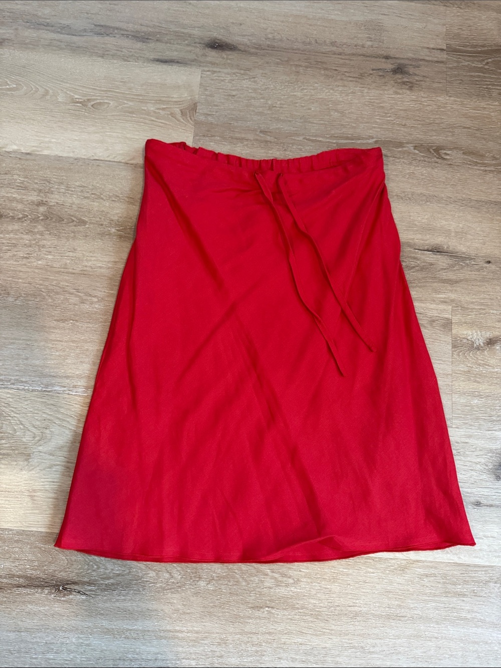 Red A-Line Drawstring Skirt